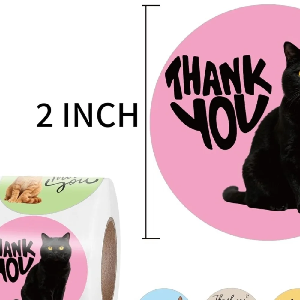 50 Cat Thank You Stickers